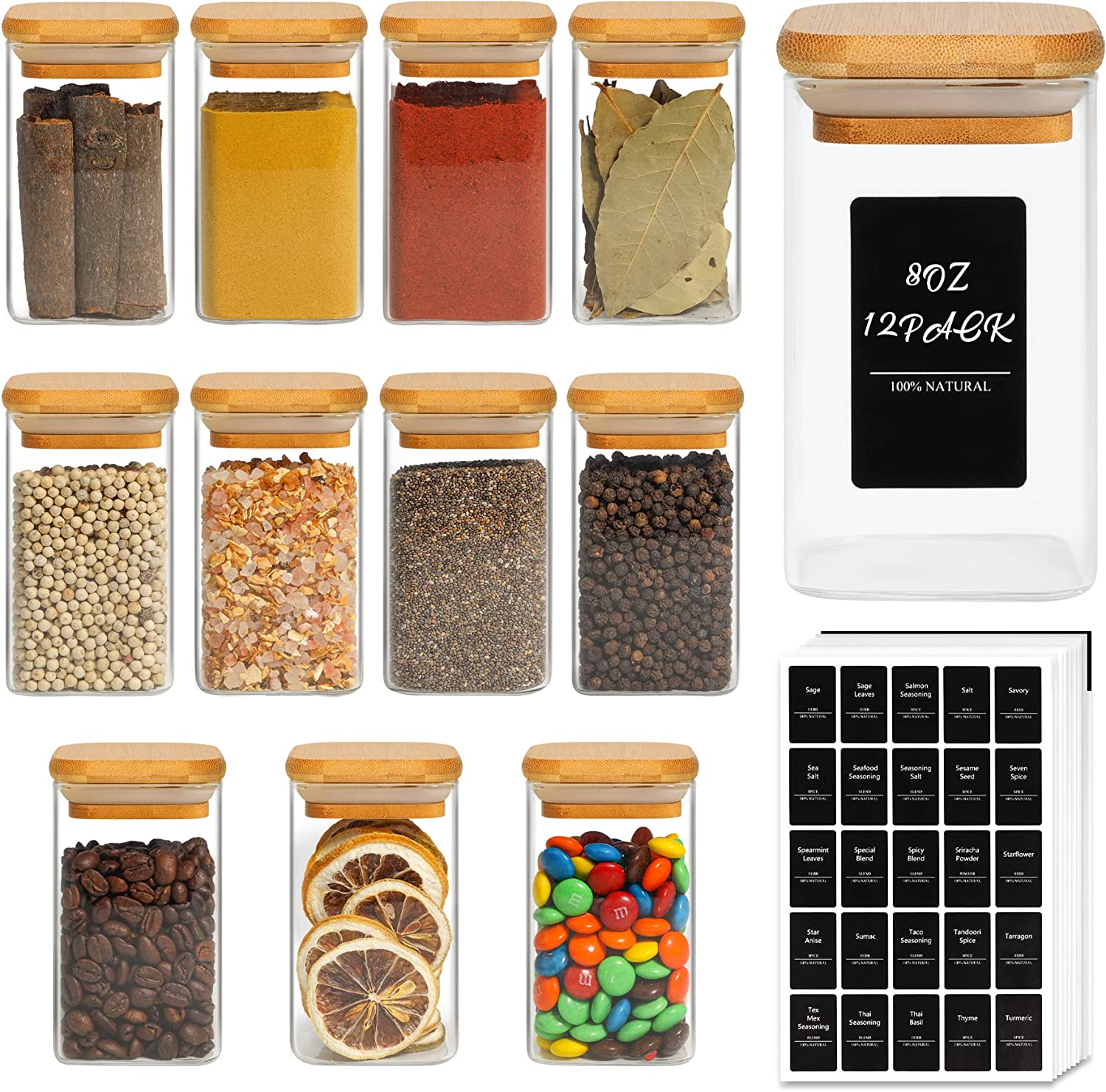 200ml Herb & Spice Large Jars, Pantry Containers
