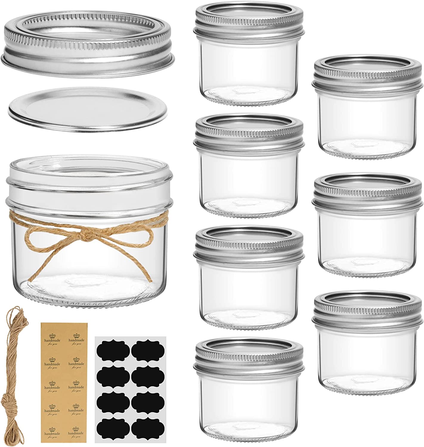 KTMAMA 12pcs 4oz Spice Glass Jar